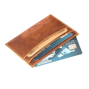 Portefeuille Slim personnalisé Vintage en cuir véritable, <span class=keywords><strong>porte</strong></span>-<span class=keywords><strong>cartes</strong></span> de crédit, avec Logo personnalisé, vente en gros, unités - Product Image 3