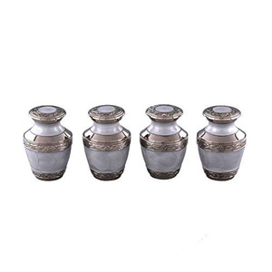 Tiêu chuẩn chất lượng 2025 kim loại hỏa Táng urn Silver & White Color Set của 4 mới nhất thiết kế bộ đồ ăn tro con người Mini tang lễ urn - Product Image 4