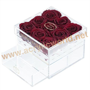 Caja de embalaje de flores acrílicas, transparente - Product Image 4
