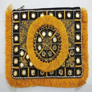 Indian Bohemian Style Women's Designer Handmade <b>Messenger</b> <b>Bag</b> <b>Large</b> Capacity Evening Shopping Clutch Beaded Detail Daily Use - Product Image 5