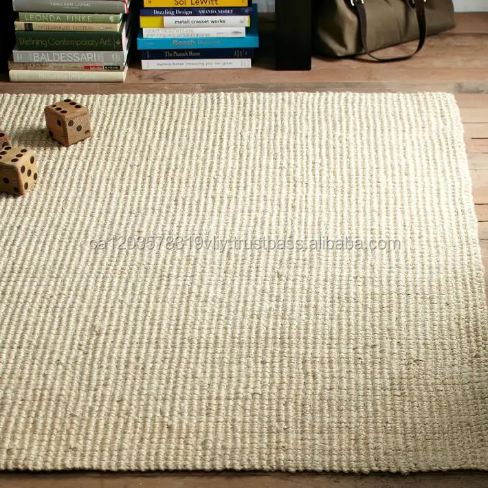 יוטה שטוח Weave טבעי בעבודת יד dhurrie הודי שטיח שטיחים
