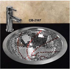Mosaico bajo encimera de acero, lavabo ecológico con tamaño personalizado para el hogar, hotel y restaurante - Product Image 2