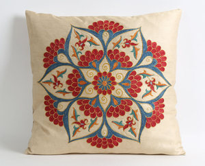 Embroidered Throw Pillow case <b>Cover</b> Suzani Decor Indian <b>Cushion</b> <b>Covers</b> Solid <b>Colour</b> Super Soft Decorative - Product Image 2