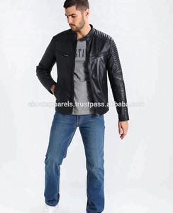 กางเกงมอเตอร์ไซค์หนัง Lambskin หนังแท้แฟชั่นผู้ชาย,แจ็คเก็ตหนังแฟชั่นแบบกำหนดเองล่าสุด - Product Image 4