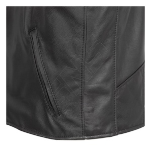 Chaleco de Cuero de Vaca para Motociclista, Chaleco Negro Duradero para Hombre, Ropa de Trabajo, Precios más Bajos - Product Image 3