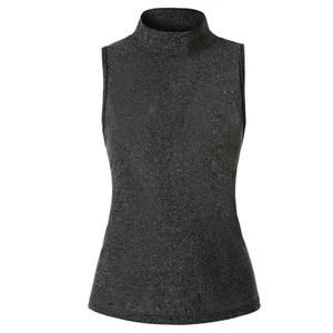 Camiseta sin mangas de gimnasio de algodón 100% directa de fábrica para mujer, patrón liso de moda, cuello redondo de punto, ropa deportiva Formal para todas las estaciones - Product Image 5
