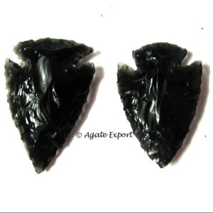 Pointes de flèches en obsidienne antique Love Style Feng Shui Healing Pattern Gravures Sculpté à la main Crystal Agate Semi-Precious Stone Crafts - Product Image 3