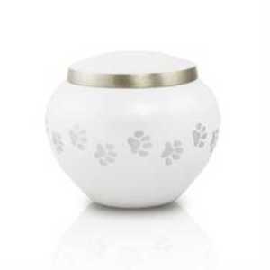 Urne funéraire ronde en laiton/aluminium de style américain/européen pour cendres humaines adultes, modèle Gold Paw, pour le stockage. - Product Image 5