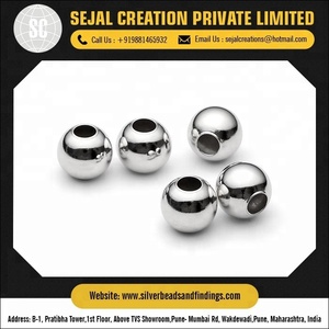 2018 B141 Perles en vrac de haute qualité Bijoux en argent sterling pour des conceptions créatives pour l'artisanat en métal - Product Image 4