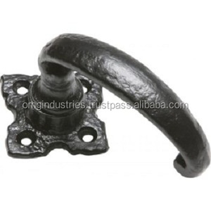 OMG Industries Modern Design Hammered Cast Iron Lever <b>Door</b> <b>Handle</b> <b>Black</b> Finish Window <b>Handle</b> for Bathroom Made Brass Apartments - Product Image 4