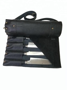 กระเป๋าเชฟมืออาชีพน้ำหนักเบา,กระเป๋าหนังแท้สีน้ำตาลเข้มมี10ช่องใส่มีด/ม้วนมีดเชฟ - Product Image 5