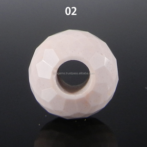 Perles de pierres précieuses en vrac à facettes en opale rose grand trou 14x8x4.5mm perles de pierre IG5411 - Product Image 2