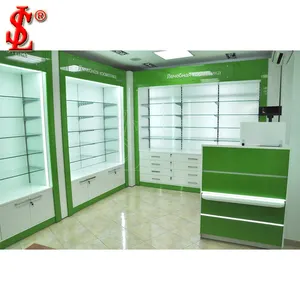 High End Free Design Wood Pharmacy Shop Furniture Display Rack