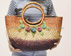 Meilleure Vente Vietnamien Sac À Jacinthe D'eau/100% Unique fait à la main Jacinthe D'eau Sac À Provisions, Sac de Plage - Product Image 2