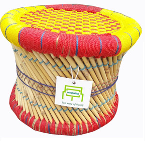 Tabouret pouf en osier bambou tissé à la main repose-pieds tabouret bas tabouret de douche en bambou console incrustée d'os - Product Image 1