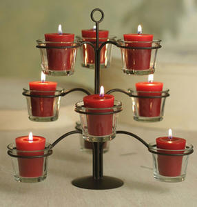 เชิงเทียนกลมโลหะเคลือบผงสีดำสำหรับตกแต่งบ้านหรือโอกาสอีสเตอร์ได้รับการอนุมัติจากโรงงาน - Product Image 1