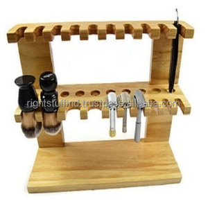 Wooden Stand for Safety Straight Razor Shaving Brush Professional - Product Image 1