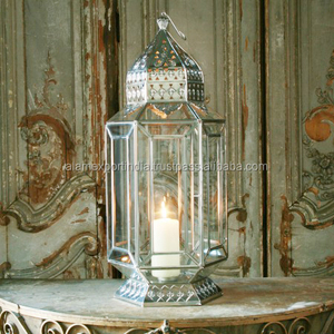 New Bạc Ma-rốc kính đèn lồng cổ Ma-rốc đèn lồng thể loại khác nến chủ sở hữu đèn lồng & nến lọ - Product Image 1