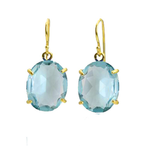 ต่างหูควอตซ์ทรงรีแบบหยดน้ำ - Product Image 1