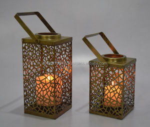 Rustic Iron Metal <b>Garden</b> <b>Hanging</b> Lantern Tabletop Decor Tea <b>Light</b> Holder Handmade 12x12x22 cm Easter Wedding Home Decor - Product Image 2