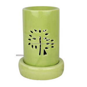 เครื่องพ่นน้ำมันหอมระเหยเซรามิกสีเขียว, เครื่องกระจายกลิ่นน้ำมันหอมระเหยหินสบู่ที่ดีที่สุดทนทานโคมไฟน้ำมันหอมระเหยออกแบบใหม่สำหรับตกแต่งบ้าน - Product Image 1