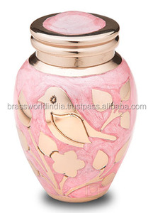 Urna Funeraria para Bebé Estilo Americano Color Azul Cielo con Hojas de Brassworld India - Product Image 5
