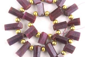 Collar con forma de lápiz facetado de rubí Natural, piedra preciosa de rubí Natural sin tratamiento - Product Image 2