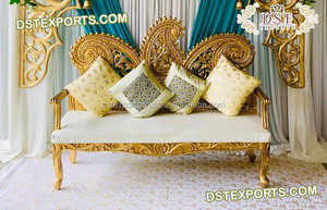 De la boda Punjabi Sangeet fase dos plazas Rajasthani Mehandi etapa de decoración con sofá Sangeet etapa Rajwada mira amor-Seater - Product Image 5
