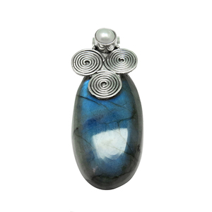 Véritable beauté ovale forme ronde pendentif en argent Sterling 925, vente en gros de bijoux en argent, exportation et grossiste - Product Image 3