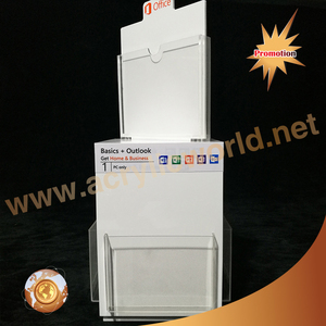 Soporte de folleto de acrílico giratorio de encimera de fábrica para tienda, soportes de letrero de acrílico/soporte de folleto de acrílico giratorio de 4 lados - Product Image 1