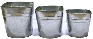 Jardinière de sol, pot à fleurs et jardinières, style américain, finition galvanisée pour une utilisation en intérieur/extérieur - Product Image 4