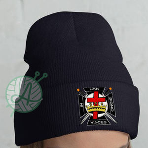 Bonnet d'hiver unisexe chevalier maçonnique templier 100% chapeaux de tête de mort en laine avec tissu personnalisé Regalia Premium - Product Image 1