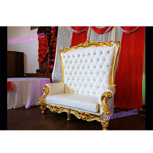 งานแต่งงานที่สวยงามโกลเด้นรักที่นั่งเก้าอี้ยาวแต่งงานสองที่นั่งโซฟาเฟอร์นิเจอร์ผลิตและส่งออก - Product Image 1