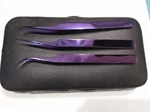 แหนบต่อขนตาปลอมแบบโค้งแหลมทำให้ขนตาปลอมแหนบต่อขนตาเพิ่มวอลลุ่มพลาสม่าสีม่วงโลโก้ออกแบบได้ตามต้องการ - Product Image 3