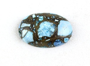 Cuivre naturel Turquoise belle pierre précieuse lâche lisse ovale forme Cabochon fabrication de fil enroulé bijoux faits à la main - Product Image 5