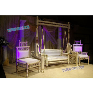 Indian Wedding Sankheda <b>Swing</b> with Chairs Wedding Sangeet Stage <b>Swing</b> Wedding Stage <b>Swing</b> <b>Set</b> - Product Image 1