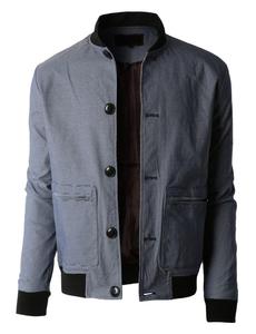 แจ็กเก็ตบอมเบอร์สำหรับผู้ชายเสื้อกันลมทำจากผ้าใบโพลีเอสเตอร์สำหรับขี่กันฝน - Product Image 2