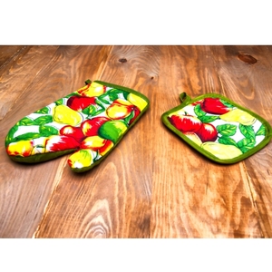 Ensemble de porte-casseroles pour four en gros Cuisine Cuisson Résistant à la chaleur Micro-ondes Mitaine Coton Porte-casseroles Fabricant indien - Product Image 2