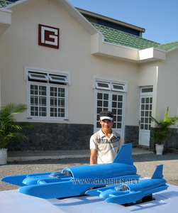 BLUEBIRDS-Barco de velocidad de madera modelo K7 hidroplano, barco artesanal de madera - Product Image 1