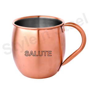 Taza de mula de Moscú W Diseño de impresión Acero inoxidable Cobre Cóctel Sublimación Tazas de mula de Moscú Tazas de fiesta Artículos para bebidas - Product Image 2