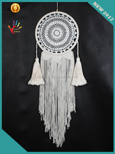 Arte atrapasueños bohemio más vendido con hermosos flecos macramé para colgar en la pared decoración del hogar con estilo de pluma y Ángel - Product Image 4