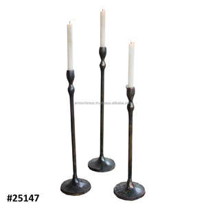 Bougeoir fait à la main argent fini pilier église métal bougeoir bâton support pour Banquet décoration de table - Product Image 3