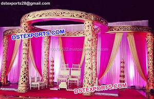 Diseño imperial Ceremonia DE BODA Mandap Grand Mandap para matrimonio hindú Mariposa dorada Boda Mandap Fabricante EE. UU. - Product Image 2