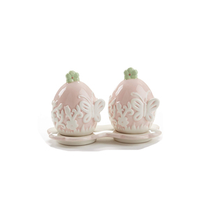 Rose Belle Céramique Coupe Plateau D'oeufs avec Soucoupe - Product Image 1