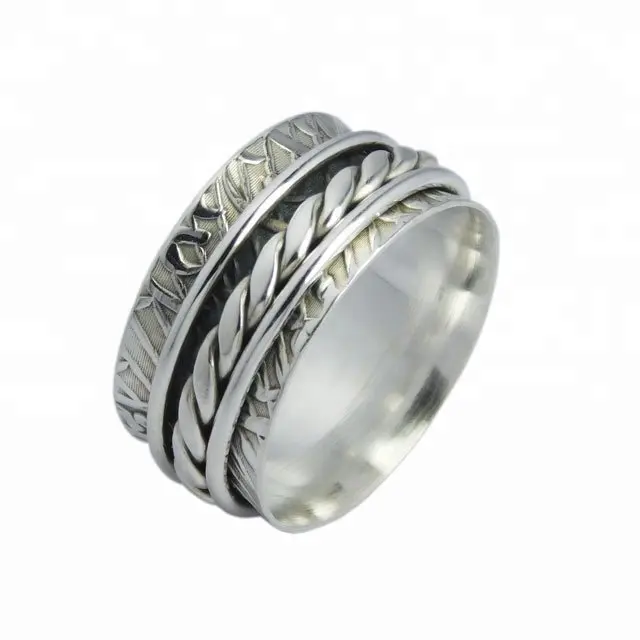 Hot Selling Effen Spinner 925 Sterling Zilveren Ring Nieuwste Mode Sieraden Voor Vrouwen En Meisjes Meditatie Ringen