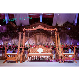 Columpio artesanal de madera real para boda, fabricante de columpio indio para novia y novio - Product Image 1