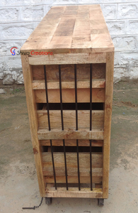 Cajón premontado ecológico hecho a mano de madera de mango macizo Vintage Industrial, 6 cajones, sala de estar de hierro fundido - Product Image 4