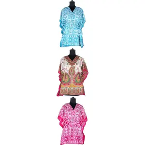 Indian Latest Handmade Silk Short Kaftan Plus Size Dress