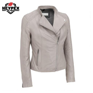Veste d'hiver sur mesure en cuir respirant avec décoration de bouton et logo personnalisé - Product Image 3
