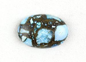 Cuivre naturel Turquoise belle pierre précieuse lâche lisse ovale forme Cabochon fabrication de fil enroulé bijoux faits à la main - Product Image 3